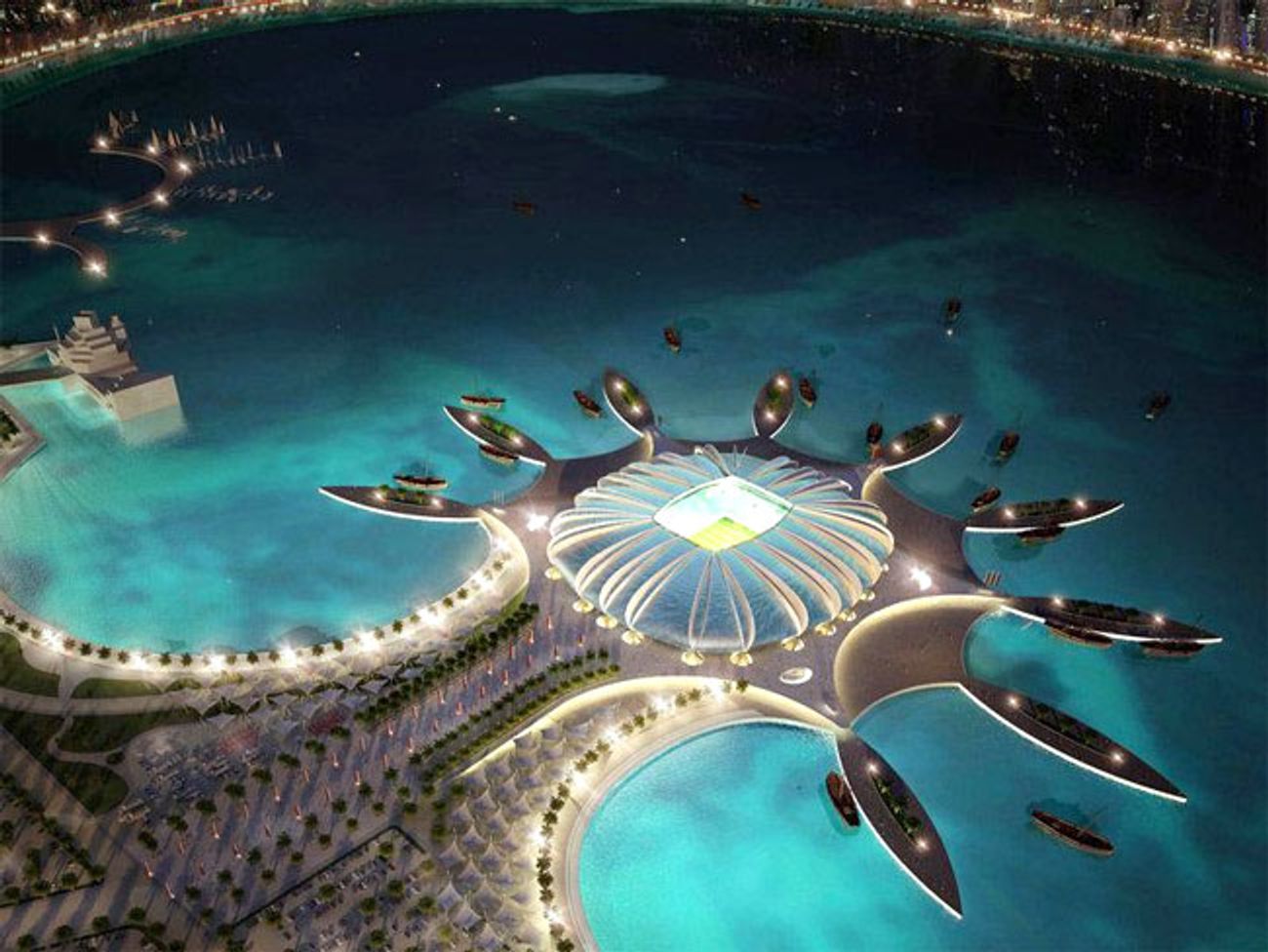 Стадион в порту Дохи, Катар