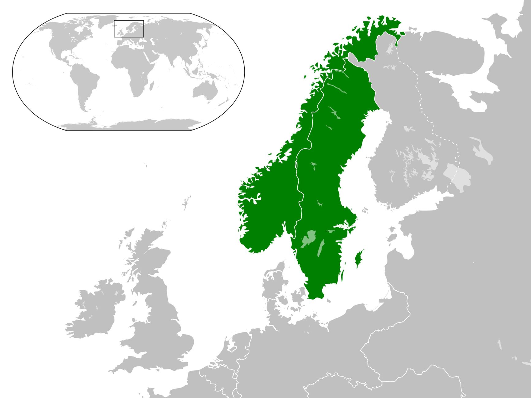 Map of Sweden and Norway in 1814-1905