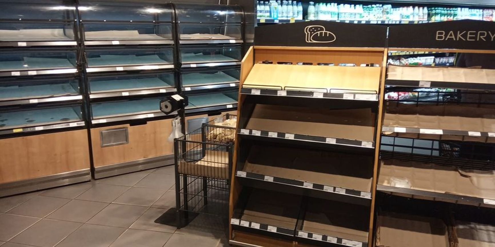 Empty shelves in Mariupol stores
