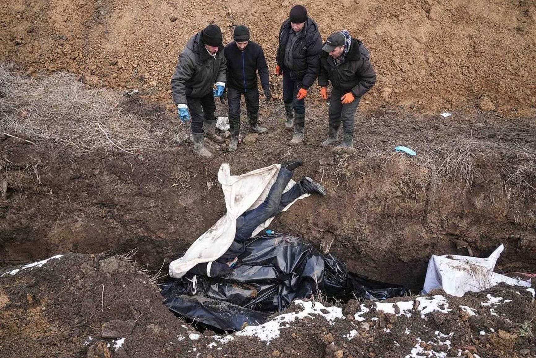 A mass grave in Mariupol