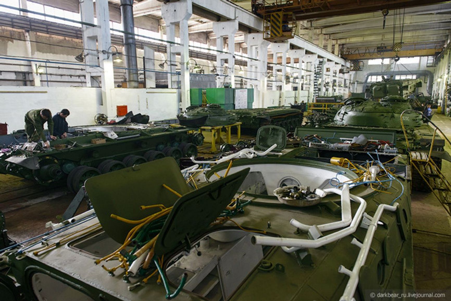 A workshop at the 103rd Armored Vehicle Repair Plant in Transbaikalia. Photo taken in 2012