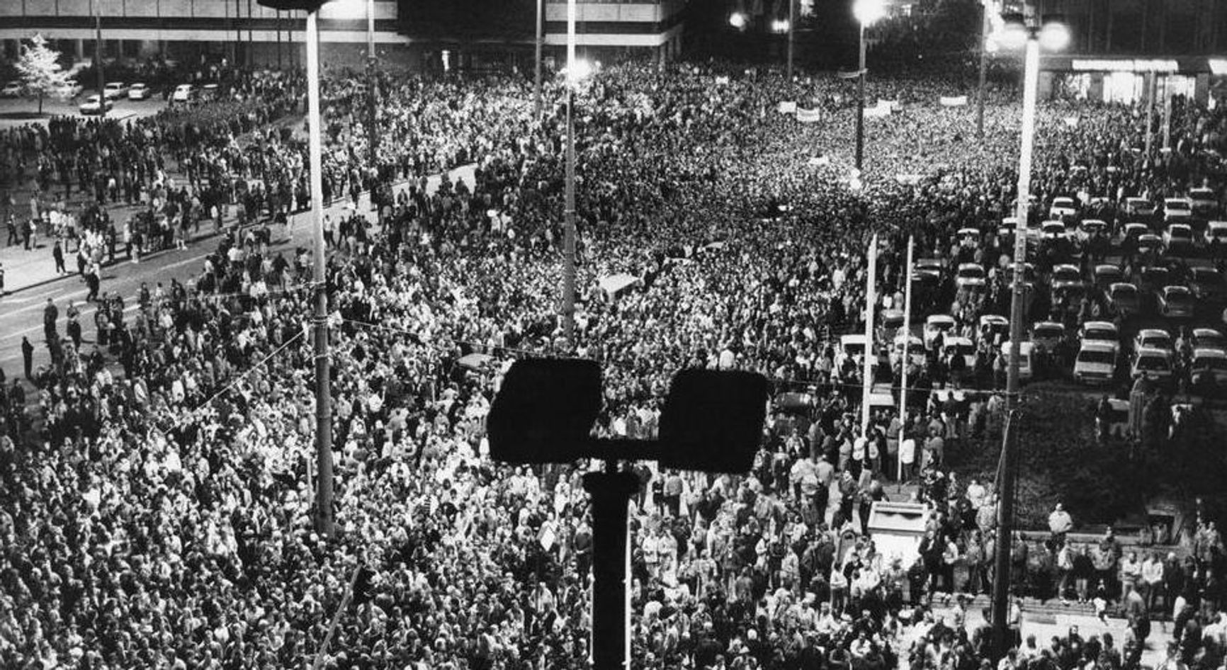 Октябрь 1989 г., Лейпциг. Массовые выступления против коммунистической диктатуры