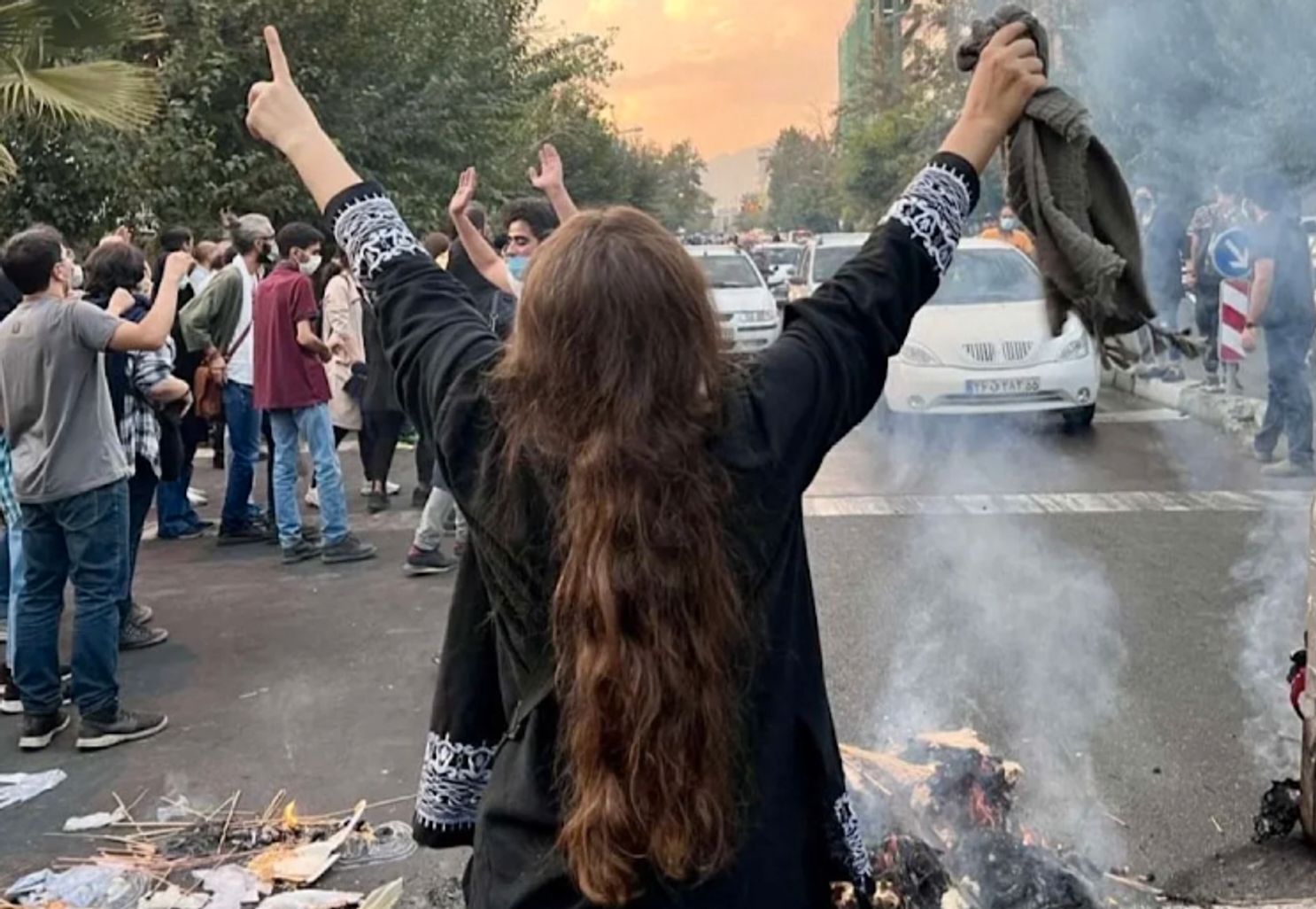 Протест в Тегеране после смерти Махсы Амини