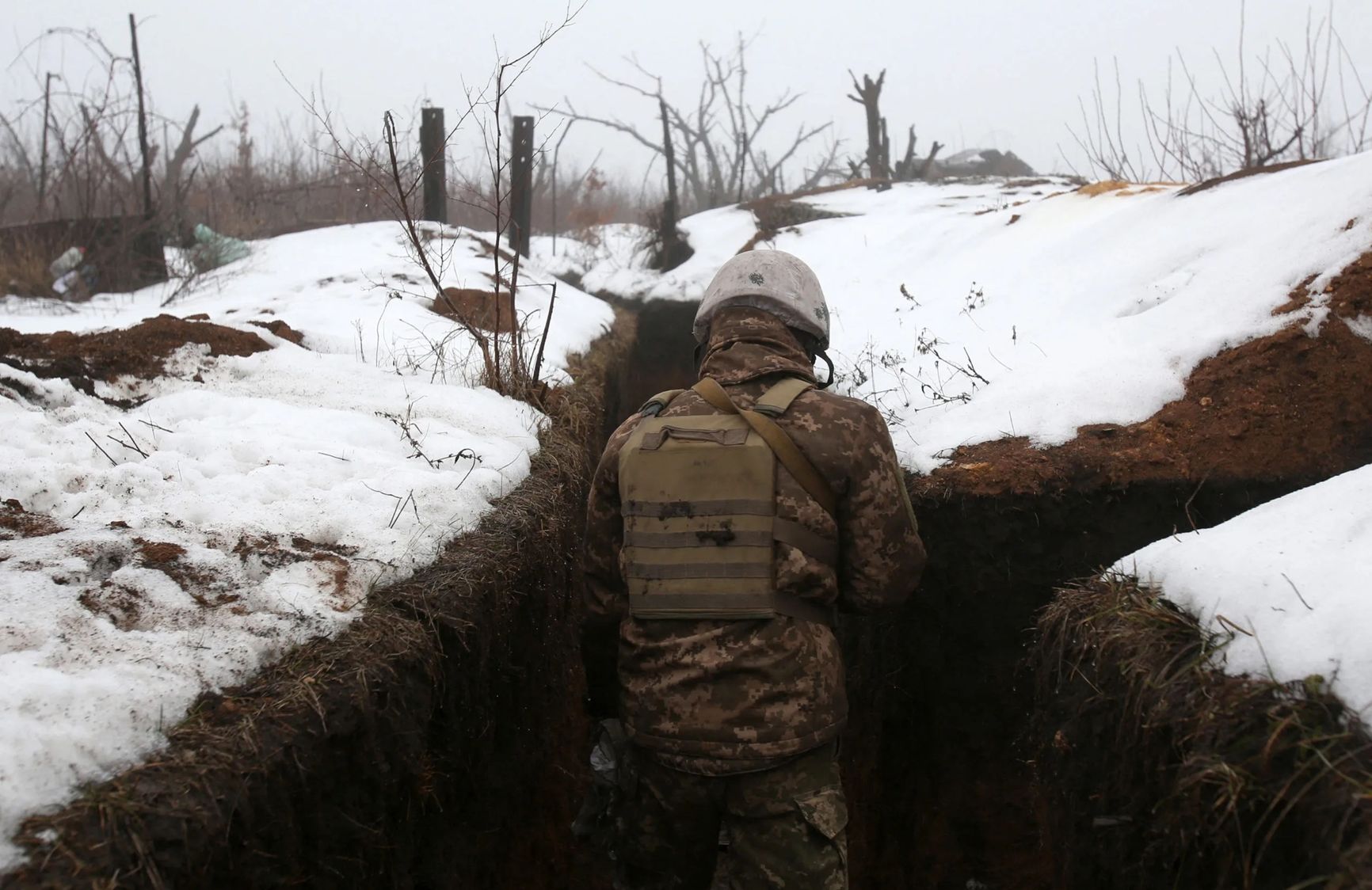 Ukrainian trenches in March. Location unspecified